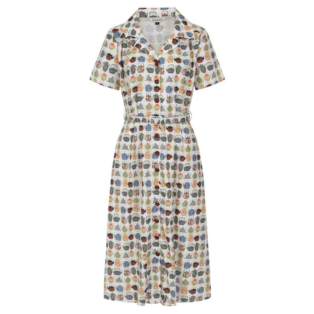 Banned - Kate Tea Time Robe Ã©vasÃ©e - Blanc